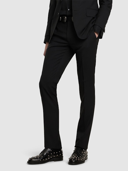Dsquared2: Leather derby shoes - Black - men_1 | Luisa Via Roma