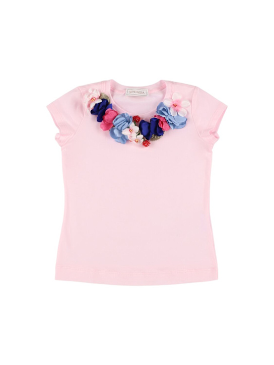 Monnalisa: ジャージーTシャツ - ピンク - kids-girls_0 | Luisa Via Roma