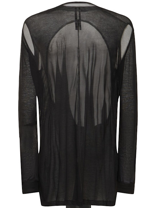 Rick Owens: Drain cotton t-shirt - Black - men_3 | Luisa Via Roma