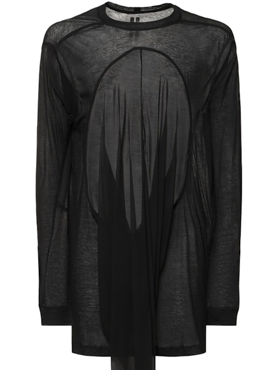 Rick Owens: Drain cotton t-shirt - Black - men_0 | Luisa Via Roma