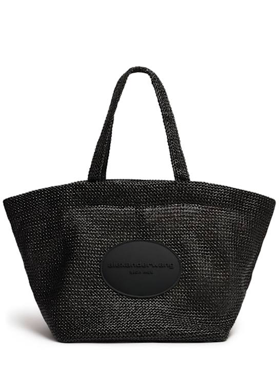 Alexander Wang: XL Punch raffia effect tote bag - Black - women_0 | Luisa Via Roma
