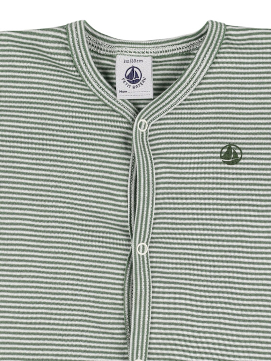 Petit Bateau: Set di 2 tutine in jersey di cotone - Bianco/Verde - kids-girls_1 | Luisa Via Roma