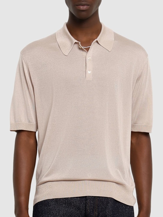 Laneus: Knitted polo - Beige - men_2 | Luisa Via Roma