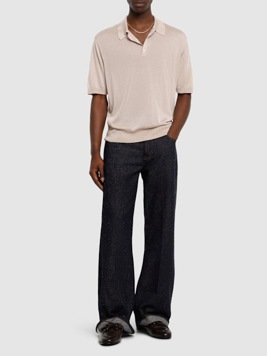 Laneus: Knitted polo - Beige - men_1 | Luisa Via Roma