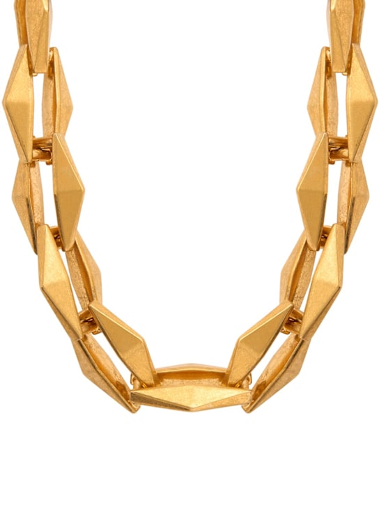 Jimmy Choo: Diamond collar necklace - Gold - women_0 | Luisa Via Roma