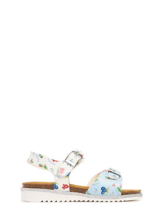Monnalisa: Sandalen mit Druck - Blau/Bunt - kids-girls_0 | Luisa Via Roma