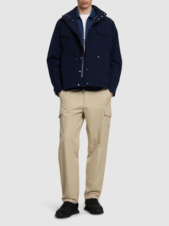 Moncler: Noues tech field jacket - Navy - men_1 | Luisa Via Roma