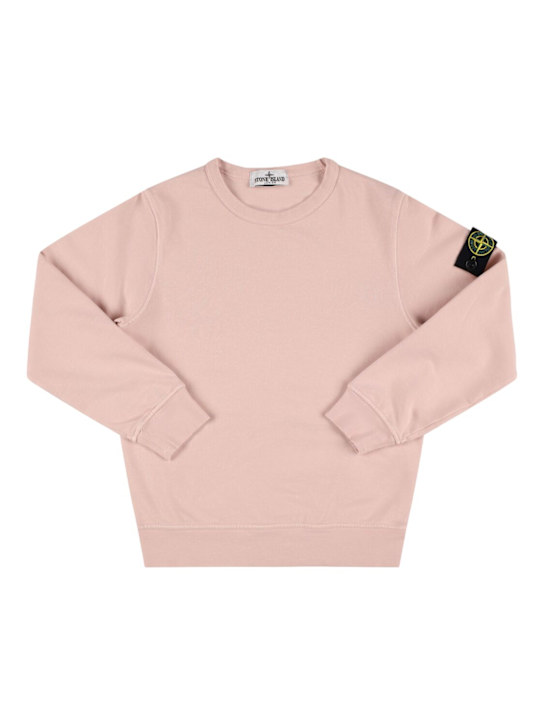 Stone Island Junior: Cotton jersey crewneck sweatshirt - Pink - kids-boys_0 | Luisa Via Roma