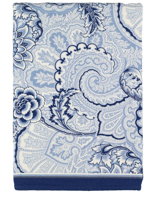 Etro: Toalla de playa Bloom - Azul - ecraft_0 | Luisa Via Roma