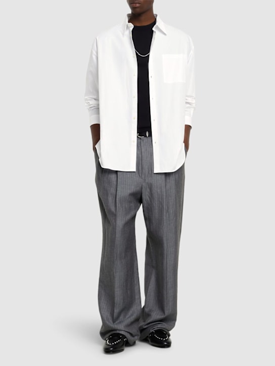 Laneus: Poplin shirt - Bianco/White - men_1 | Luisa Via Roma