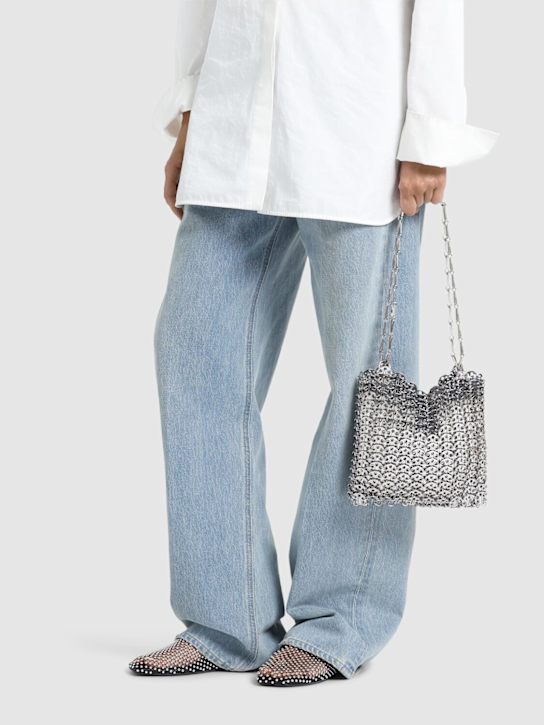 Rabanne: 1969 Sequined shoulder bag - Silver - women_1 | Luisa Via Roma