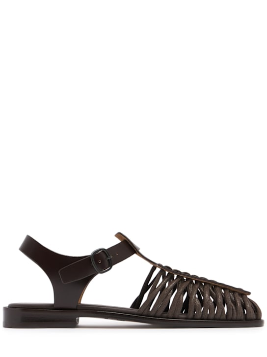 Hereu: 20mm Alaro leather sandals - Dark Brown - women_0 | Luisa Via Roma