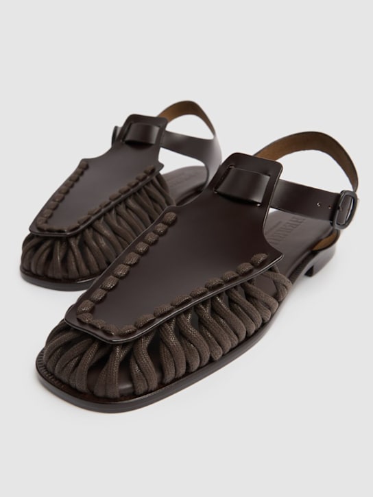 Hereu: 20mm Alaro leather sandals - Dark Brown - women_2 | Luisa Via Roma