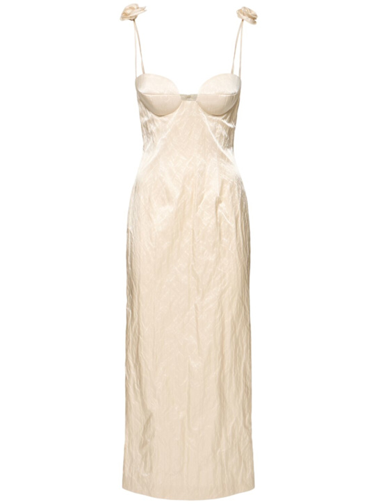 Magda Butrym: Cotton blend midi dress - Cream - women_0 | Luisa Via Roma