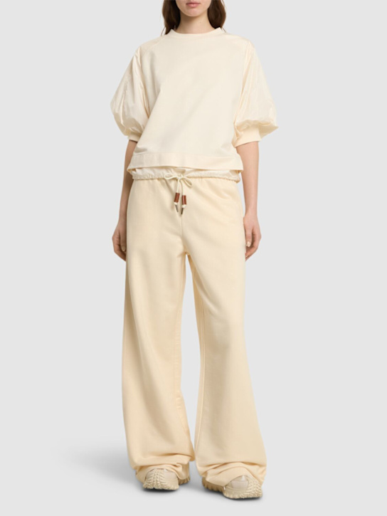 Moncler: Puff sleeve cotton t-shirt - women_1 | Luisa Via Roma