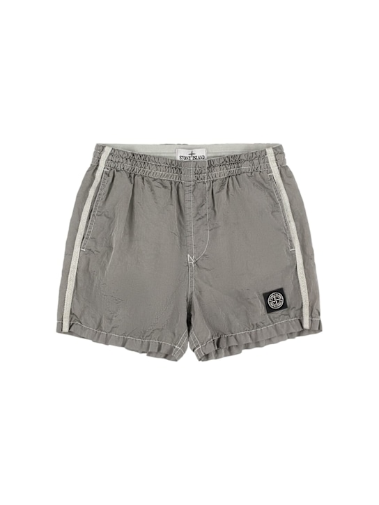 Stone Island Junior: Nylon swim shorts - Grey - kids-boys_0 | Luisa Via Roma