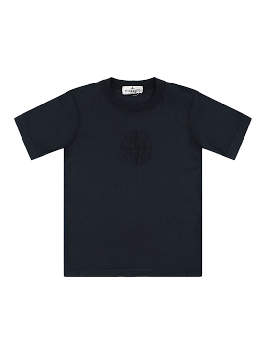 Stone Island Junior: Cotton jersey t-shirt - ブルー - kids-boys_0 | Luisa Via Roma