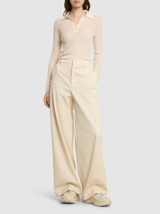 Moncler: Cotton blend polo shirt - women_1 | Luisa Via Roma