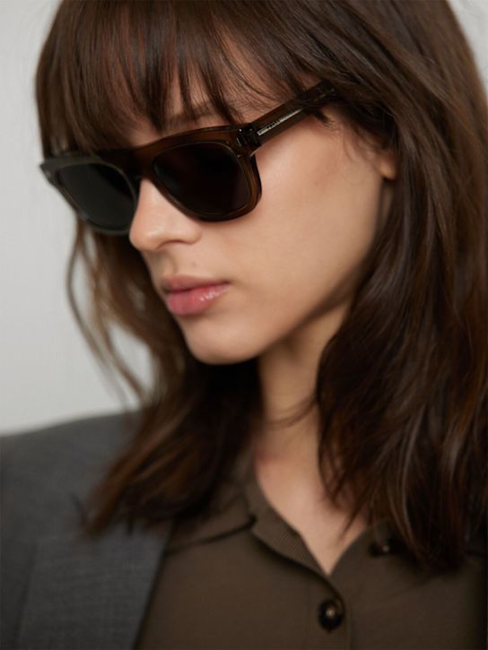 Prada: Squared acetate sunglasses - Terra Trasparen - women_1 | Luisa Via Roma