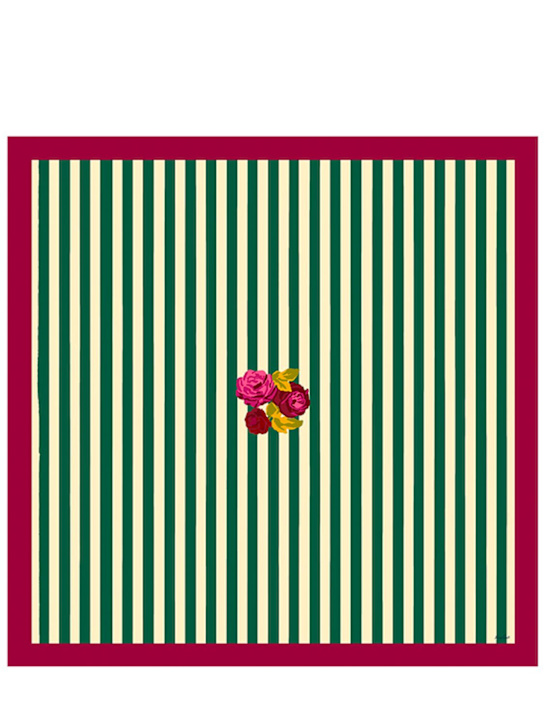 LISA CORTI: Nizam Stripes Green square tablecloth - ecraft_0 | Luisa Via Roma