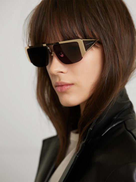 Victoria Beckham: メタルサングラス - ゴールド - women_1 | Luisa Via Roma