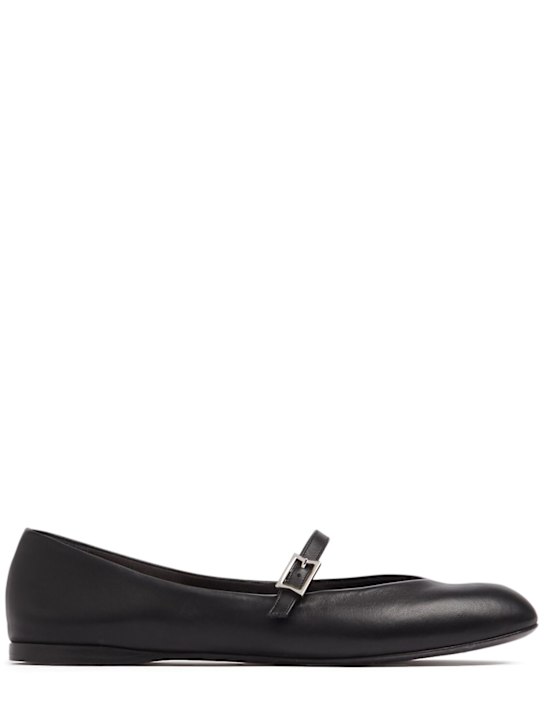 Max Mara: Mmballet leather flat ballerinas - women_0 | Luisa Via Roma
