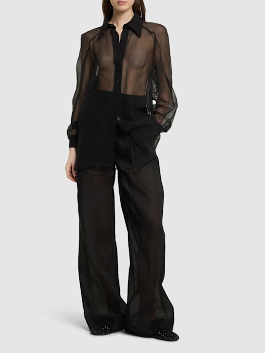 Alberta Ferretti: Sheer silk chiffon shirt - women_1 | Luisa Via Roma