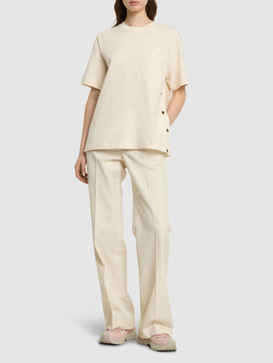 Moncler: Cotton t-shirt with pocket - White - women_1 | Luisa Via Roma