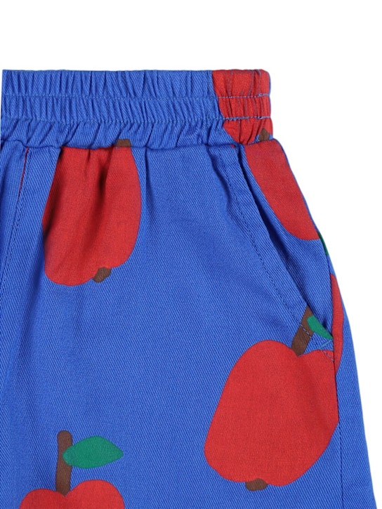 Jellymallow: Apple print cotton shorts - Blue - kids-boys_1 | Luisa Via Roma
