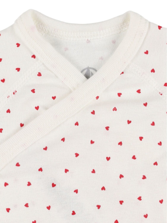 Petit Bateau: Set of 3 cotton jersey bodysuits - White/Red - kids-girls_1 | Luisa Via Roma