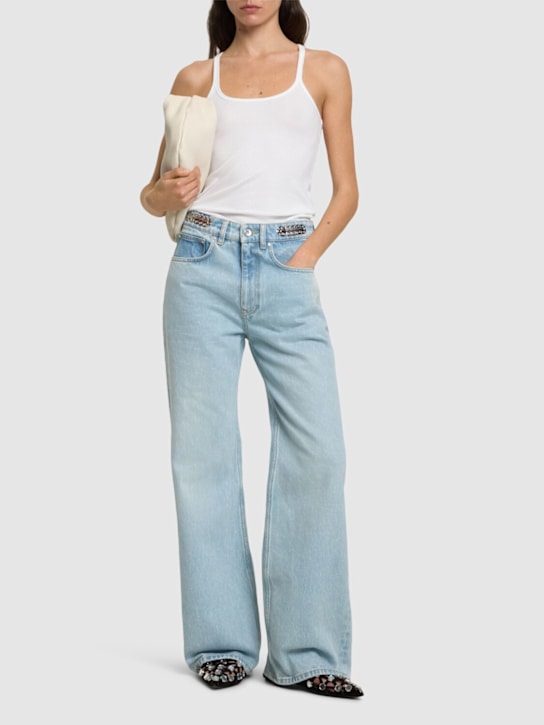 Rabanne: ハイライズデニムストレートジーンズ - women_1 | Luisa Via Roma