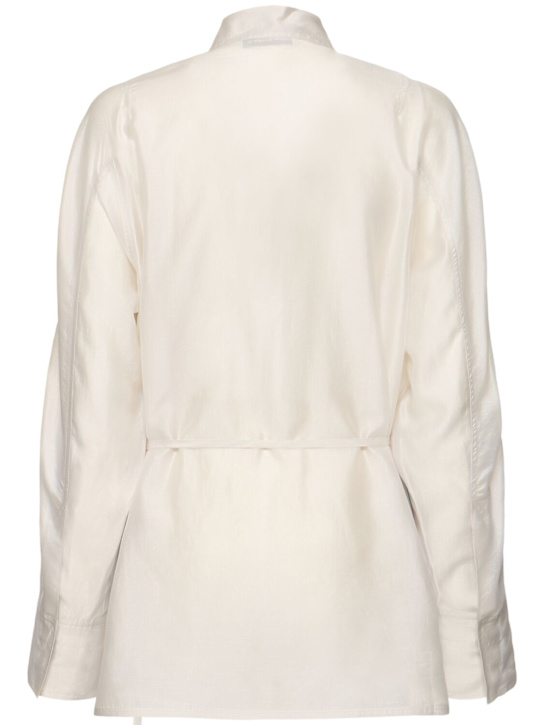 LOW CLASSIC: Sheer Tencel shirt - Light Beige - women_3 | Luisa Via Roma