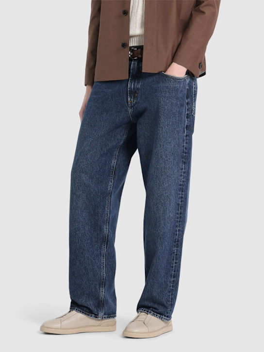 Zegna: Triple Stitch leather low-top sneakers - Beige - men_1 | Luisa Via Roma