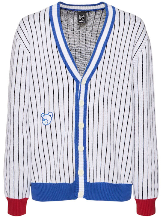 Unisex striped cotton cardigan - Thumbnail 1