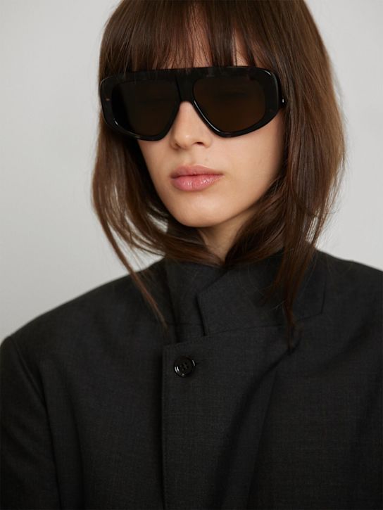 The Attico: Attico57 mask squared sunglasses - Brown/Tortoise - women_1 | Luisa Via Roma