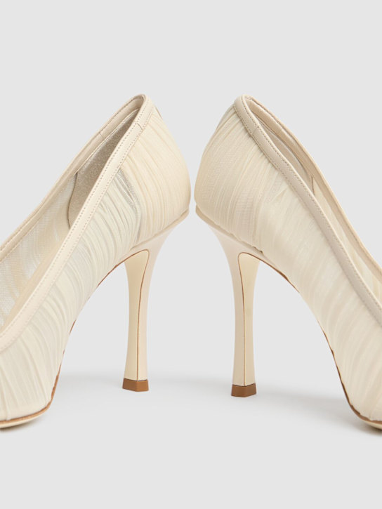Jimmy Choo: 100mm Lotta tulle pumps - Ivory - women_4 | Luisa Via Roma