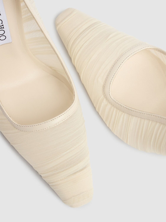 Jimmy Choo: 100mm Lotta tulle pumps - Ivory - women_3 | Luisa Via Roma