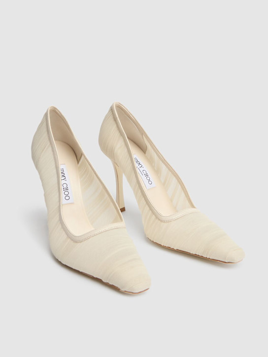 Jimmy Choo: 100mm Lotta tulle pumps - Ivory - women_2 | Luisa Via Roma