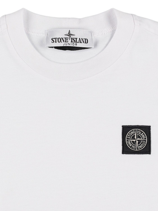 Stone Island Junior: コットンジャージーTシャツ - ホワイト - kids-boys_1 | Luisa Via Roma