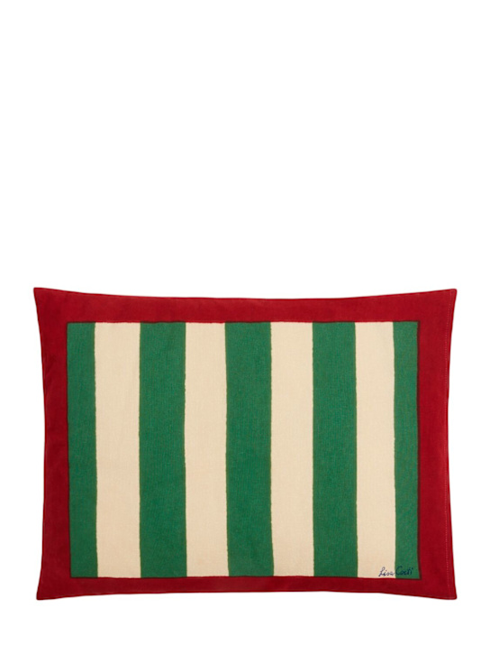LISA CORTI: Nizam Stripes Green baby cushion - ecraft_0 | Luisa Via Roma
