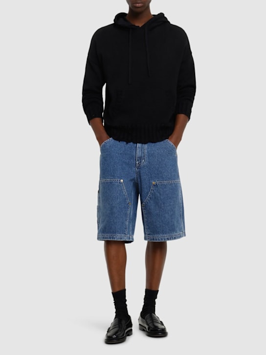 After Pray: James denim carpenter shorts - men_1 | Luisa Via Roma