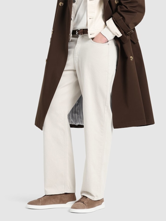 Zegna: Triple Stitch レザースニーカー - men_1 | Luisa Via Roma