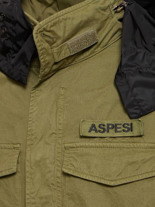 ASPESI: Unlined cotton gabardine filed jacket - Military Green - men_5 | Luisa Via Roma
