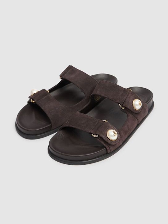 Jimmy Choo: 25mm Fayence suede sandals - Dark Brown - women_2 | Luisa Via Roma