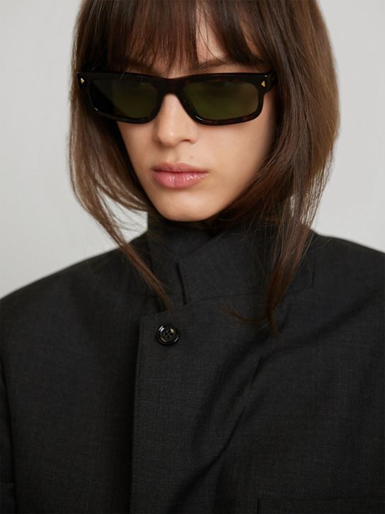 Prada: Squared acetate sunglasses - Tortoiseshell/Green - women_1 | Luisa Via Roma