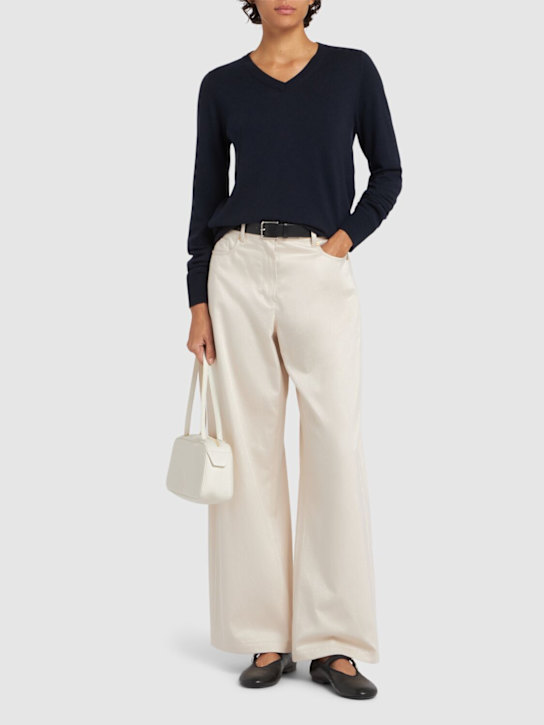 'S Max Mara: Valeria cotton gabardine wide pants - women_1 | Luisa Via Roma