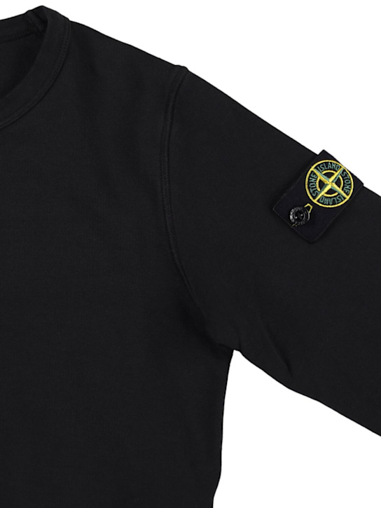 Stone Island Junior: Cotton jersey crewneck sweatshirt - Black - kids-boys_1 | Luisa Via Roma