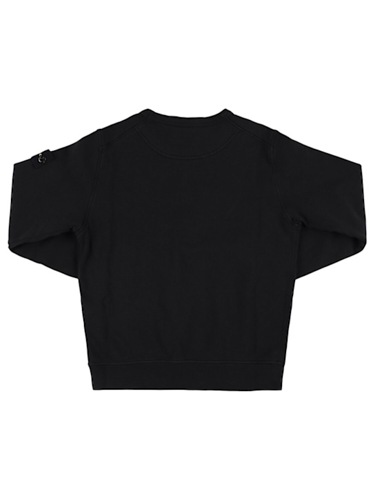 Stone Island Junior: Cotton jersey crewneck sweatshirt - Black - kids-boys_2 | Luisa Via Roma