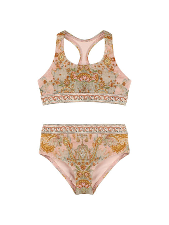 Zimmermann: Bikini in Lycra stampata - Rosa/Multi - kids-girls_0 | Luisa Via Roma