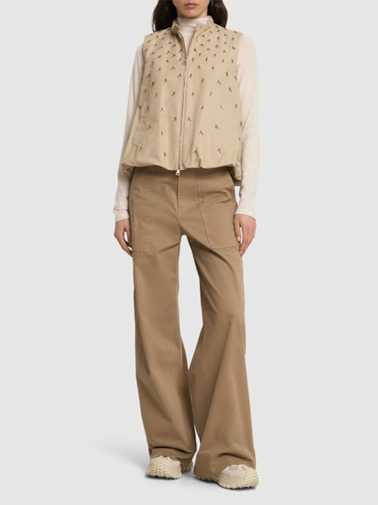 Moncler: Gruilly beaded cotton blend vest - women_1 | Luisa Via Roma